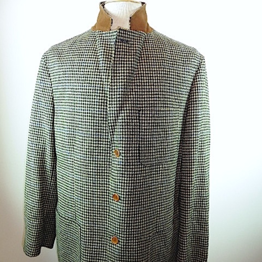 MCKENZIE TRIBE BLACK HOUNDSTOOTH check PLAID blazer 42 menswear